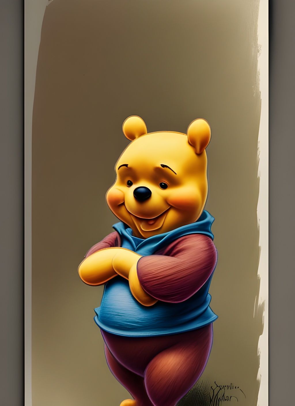 Winnie the Pooh Coloured Pencil Sketch