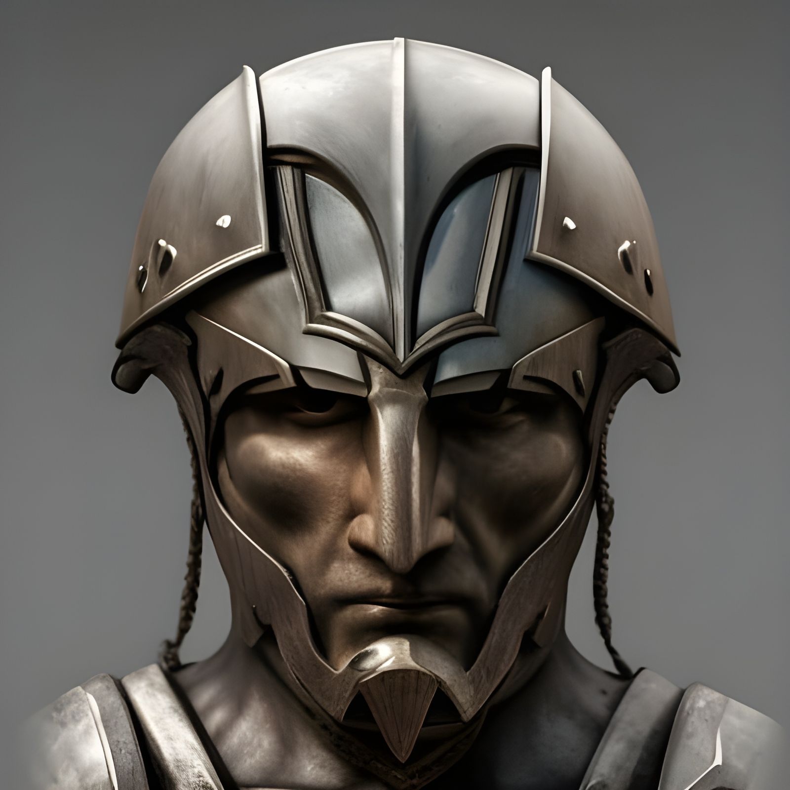 Furious Spartan Warrior Portrait in Hyperdetailed Style