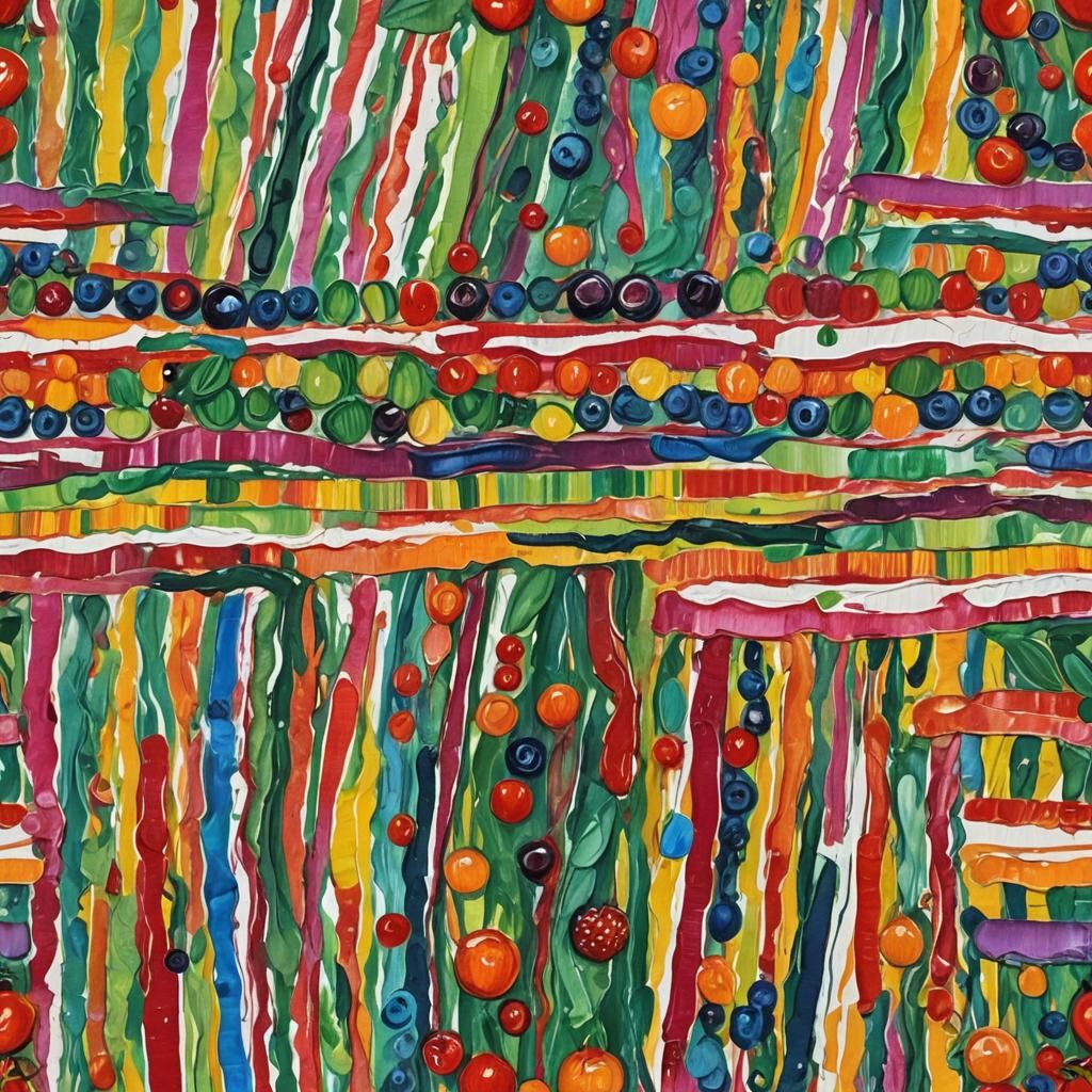 Abstract Acrylic Painting in Gouache and Watercolor Style