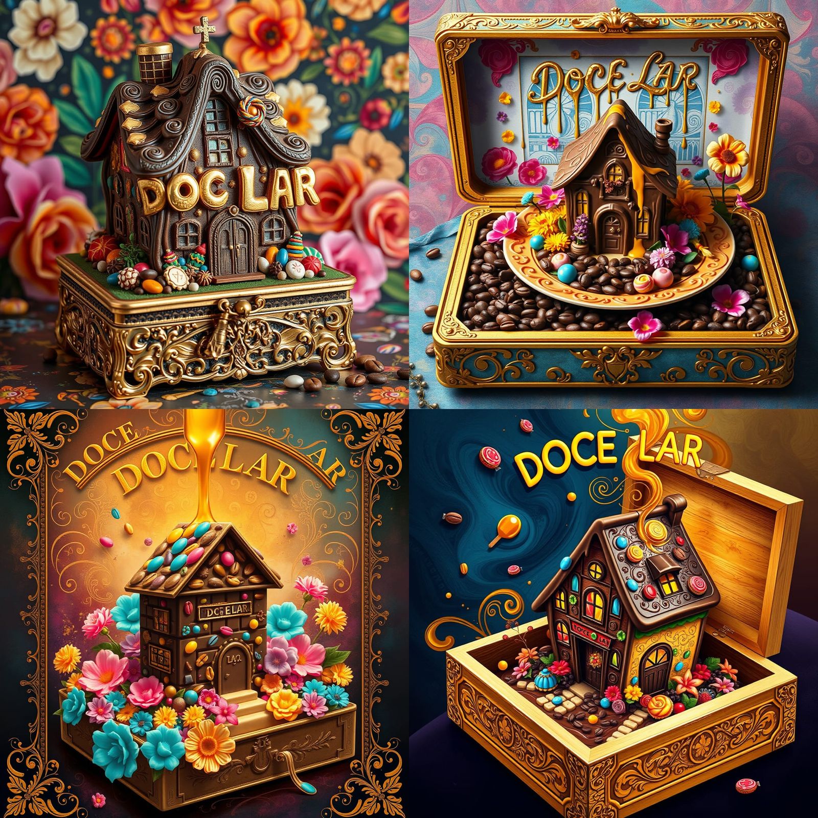 Chocolate House T-Shirt Design in Golden Paintbox