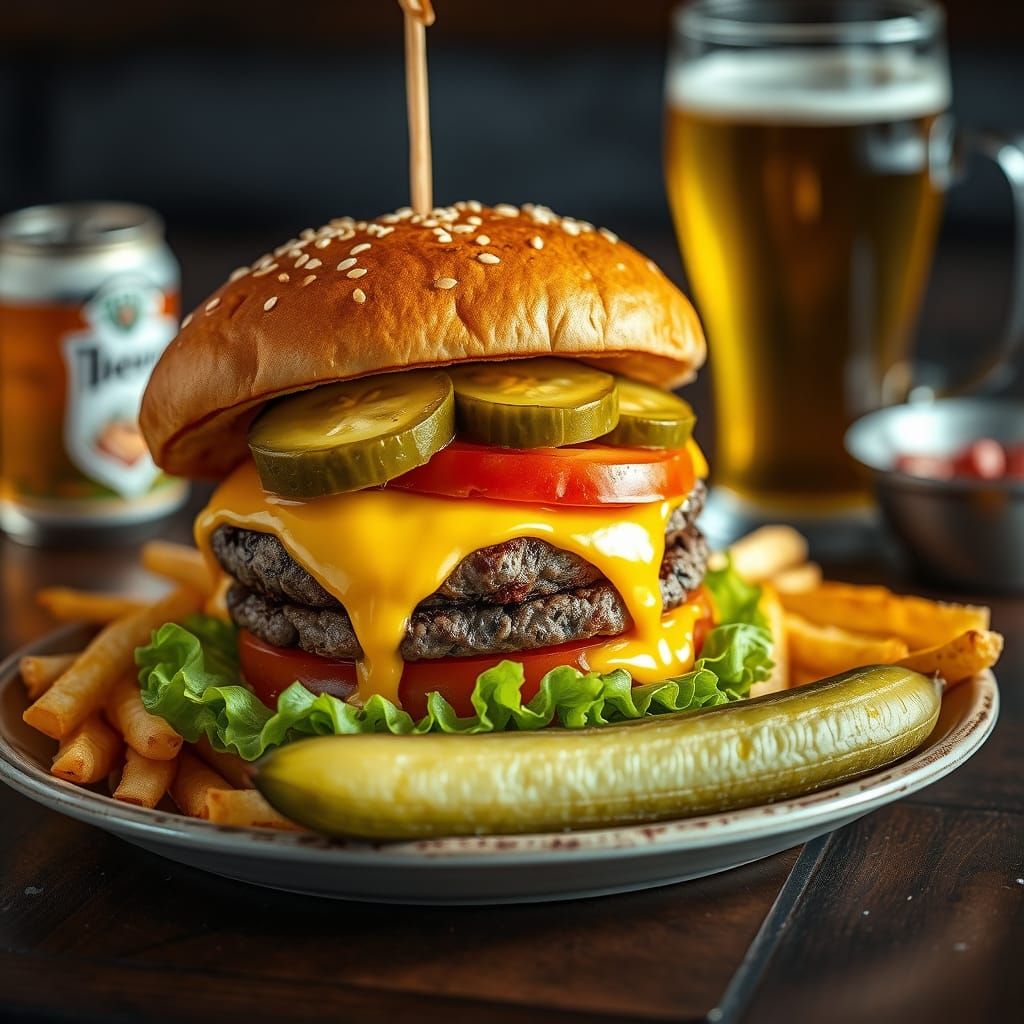 Hyperrealistic Burger and Fries Masterpiece