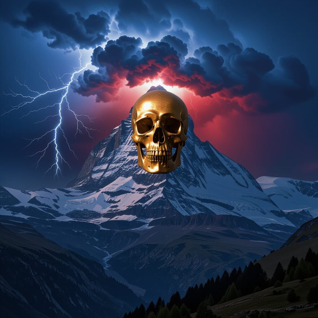 Epic Landslide in Swiss Alps: Giger-Inspired Horror