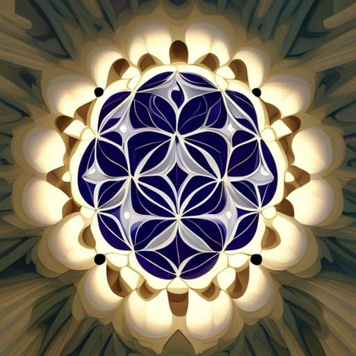 Three-Dimensional Flower of Life Geometric Pattern