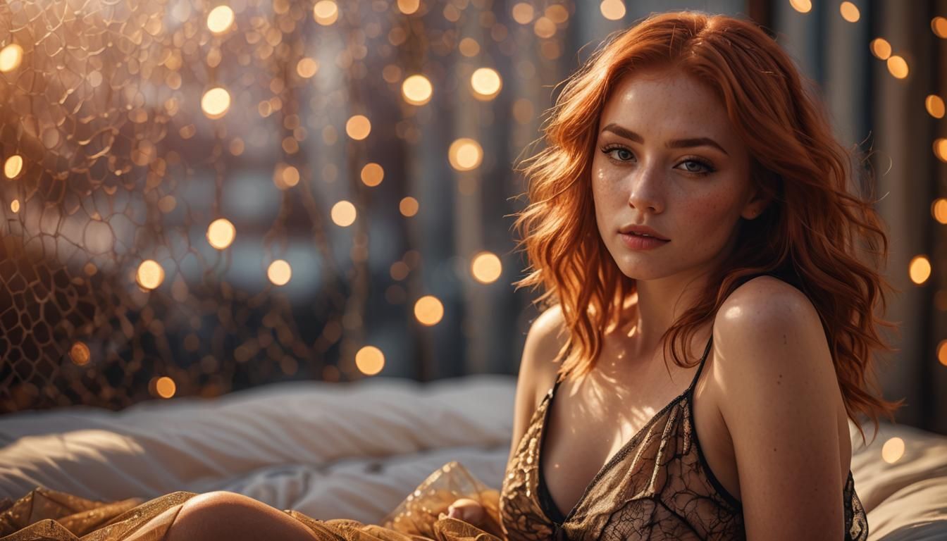 Close-Up Portrait of a Beautiful Woman in Digital Art