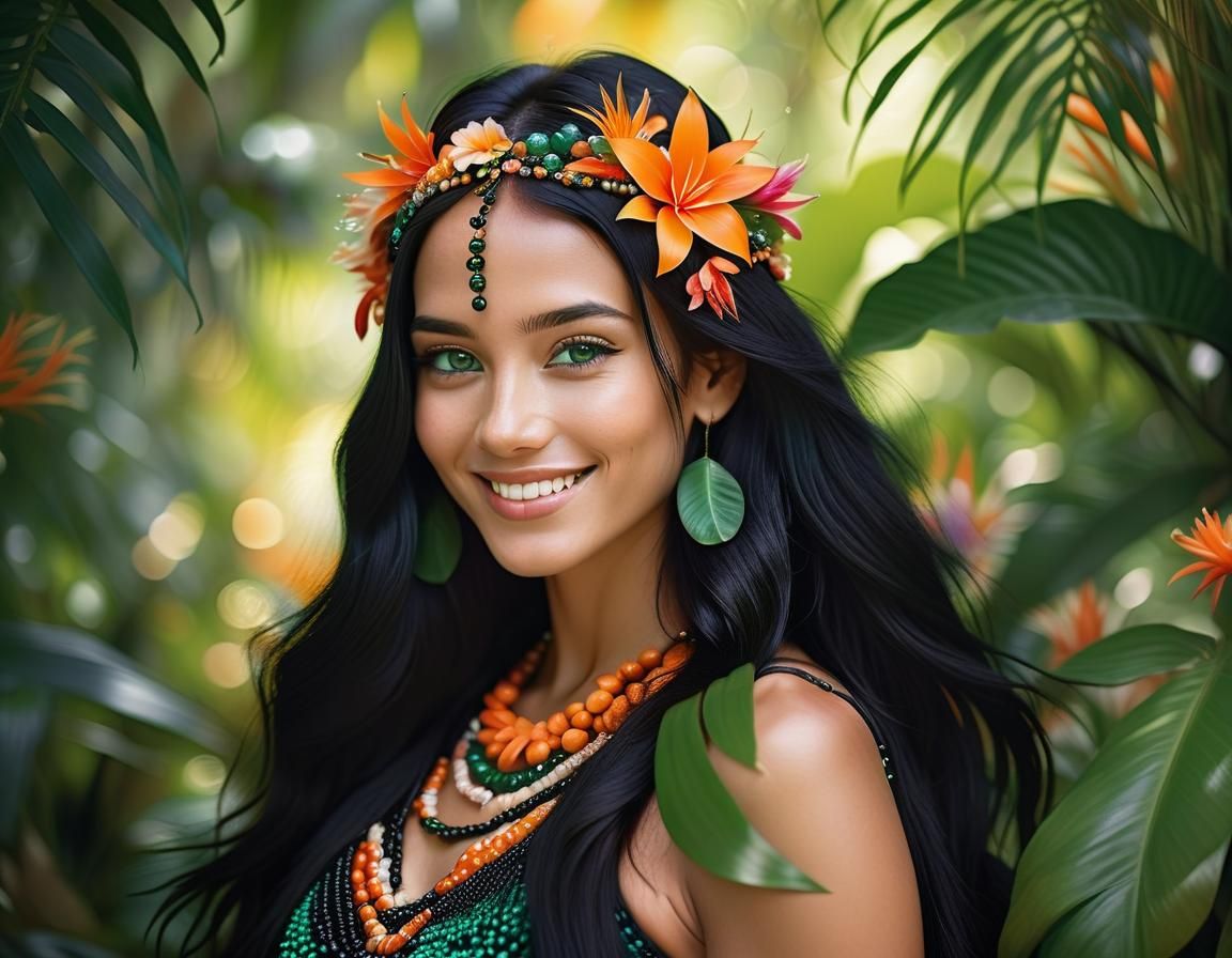 Exotic Jungle Beauty in National Geographic Style