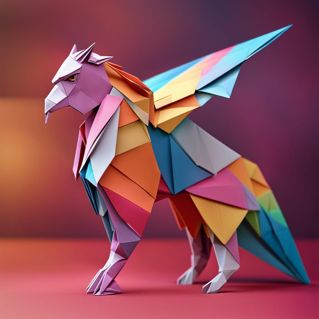 Origami Hippogriff Papercraft Sculpture