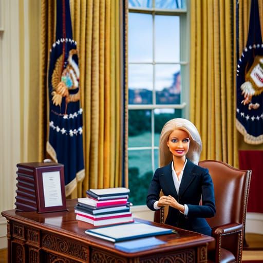POTUS Barbie in the Oval office