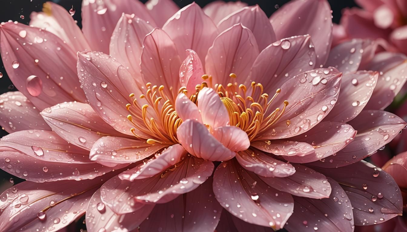 Blooming Pink Flower in Hyper-Realistic 3D Anime Art