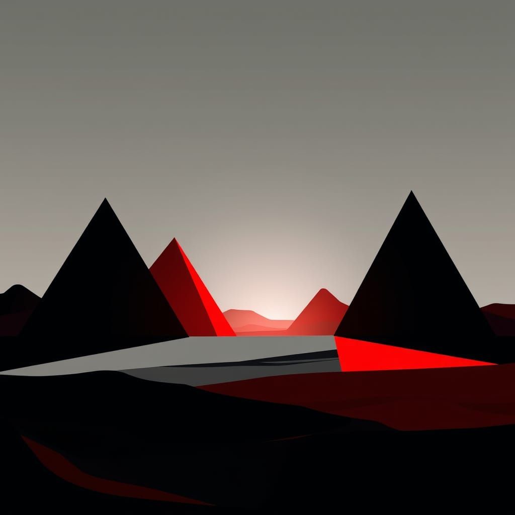 Abstract Geometric Pyramids in Minimalist Style