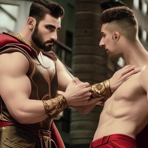 Gay Greek God Superhero with Boyfriend