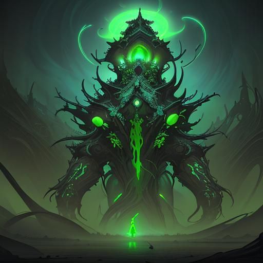 Biofluorescent Amoeba: A Digital Matte Painting