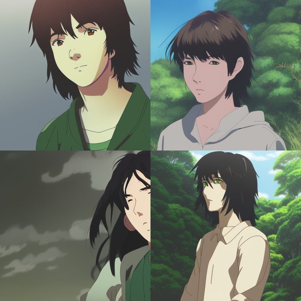 Anime Boy Portrait in Studio Ghibli Style