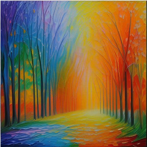 Neo-Impressionist View in Expressionist Oil Painting Style