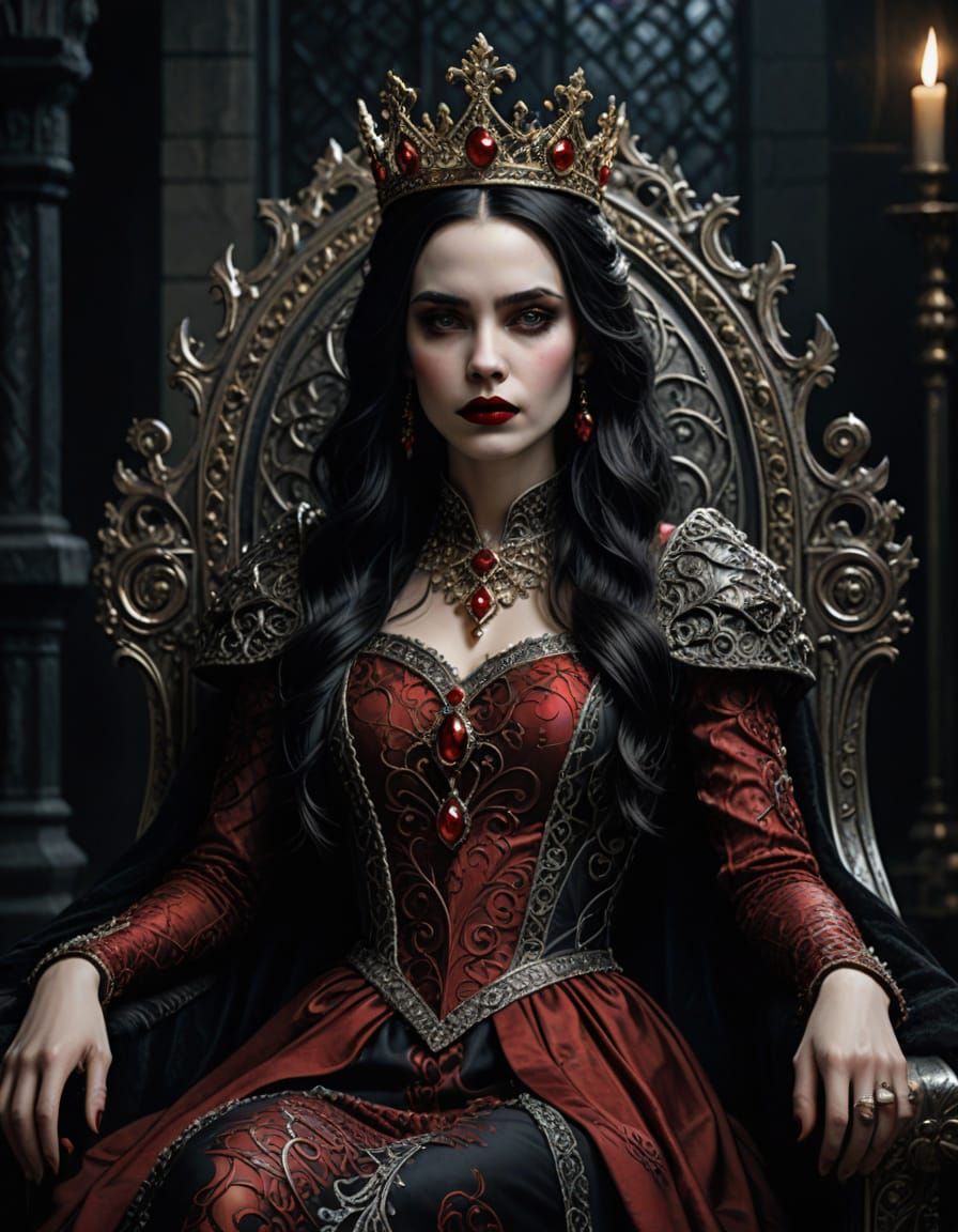 Regal Gothic Woman Reigns Supreme in Dark Fantasy