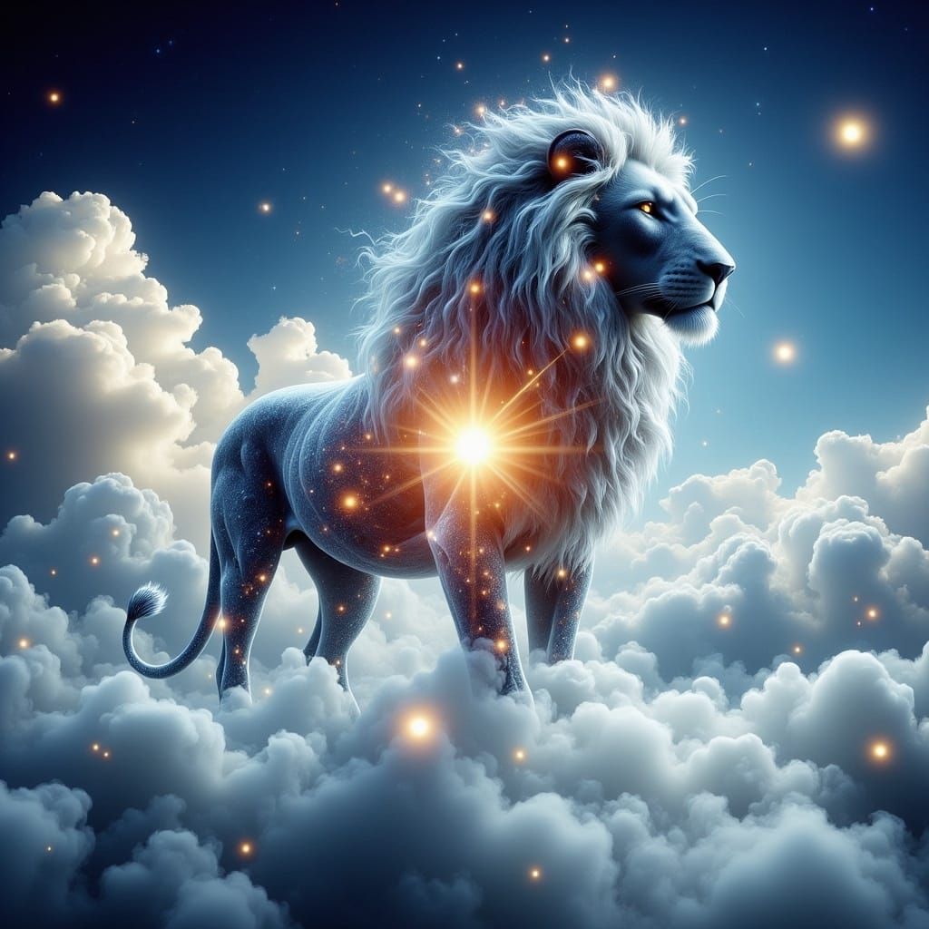 Majestic Daytime Sky with Brilliant Leo Constellation and Fi...