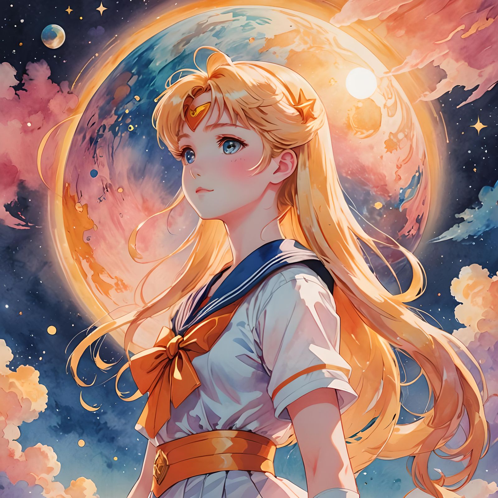 Sailor Venus Digital Art Illustration