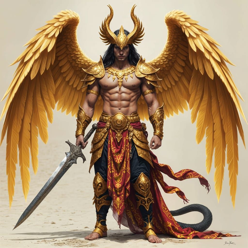 Mythic Warrior with Avian & Serpentine Features