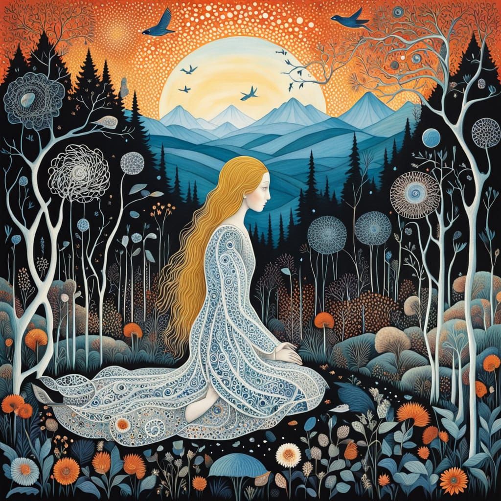 Surreal Fragmented Sculpture with Ethereal Light and Mystica...