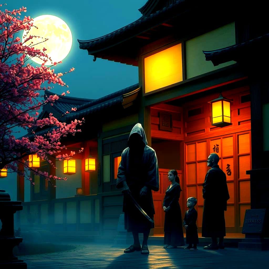 Samurai Ghost Visits Family in Ethereal Temple