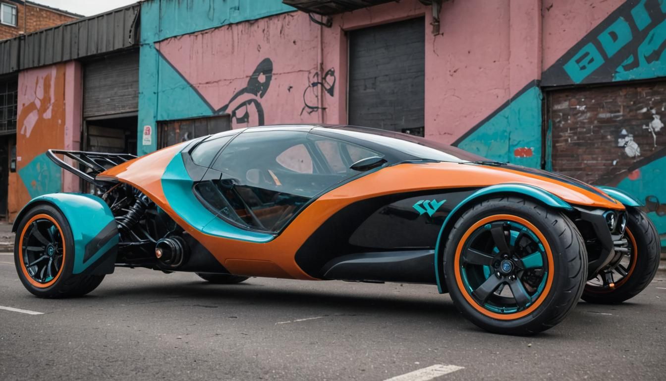 Cyberpunk Bubble-Buggy Futuristic Vehicle