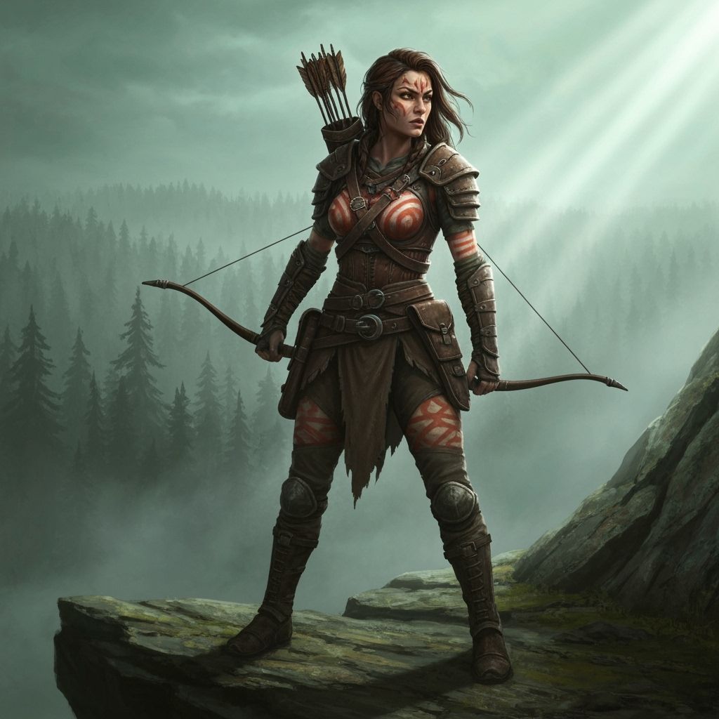 Qunari Ranger on Cliff Overlooking Forest