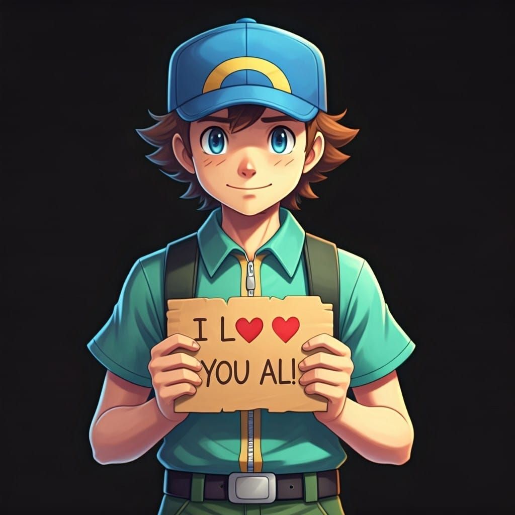 Young Pokémon Trainer with a Heartfelt Smile