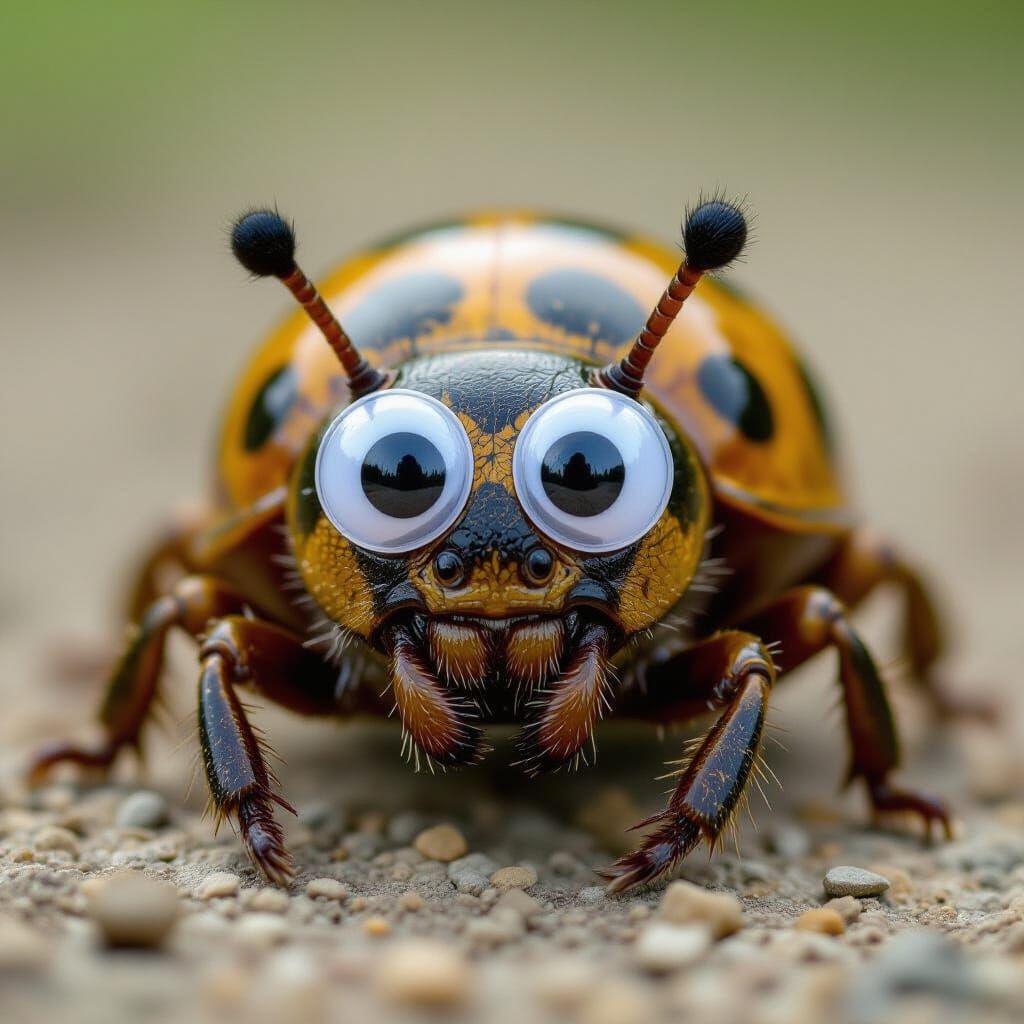 Caterpillar Close-Up with Googly Eyes