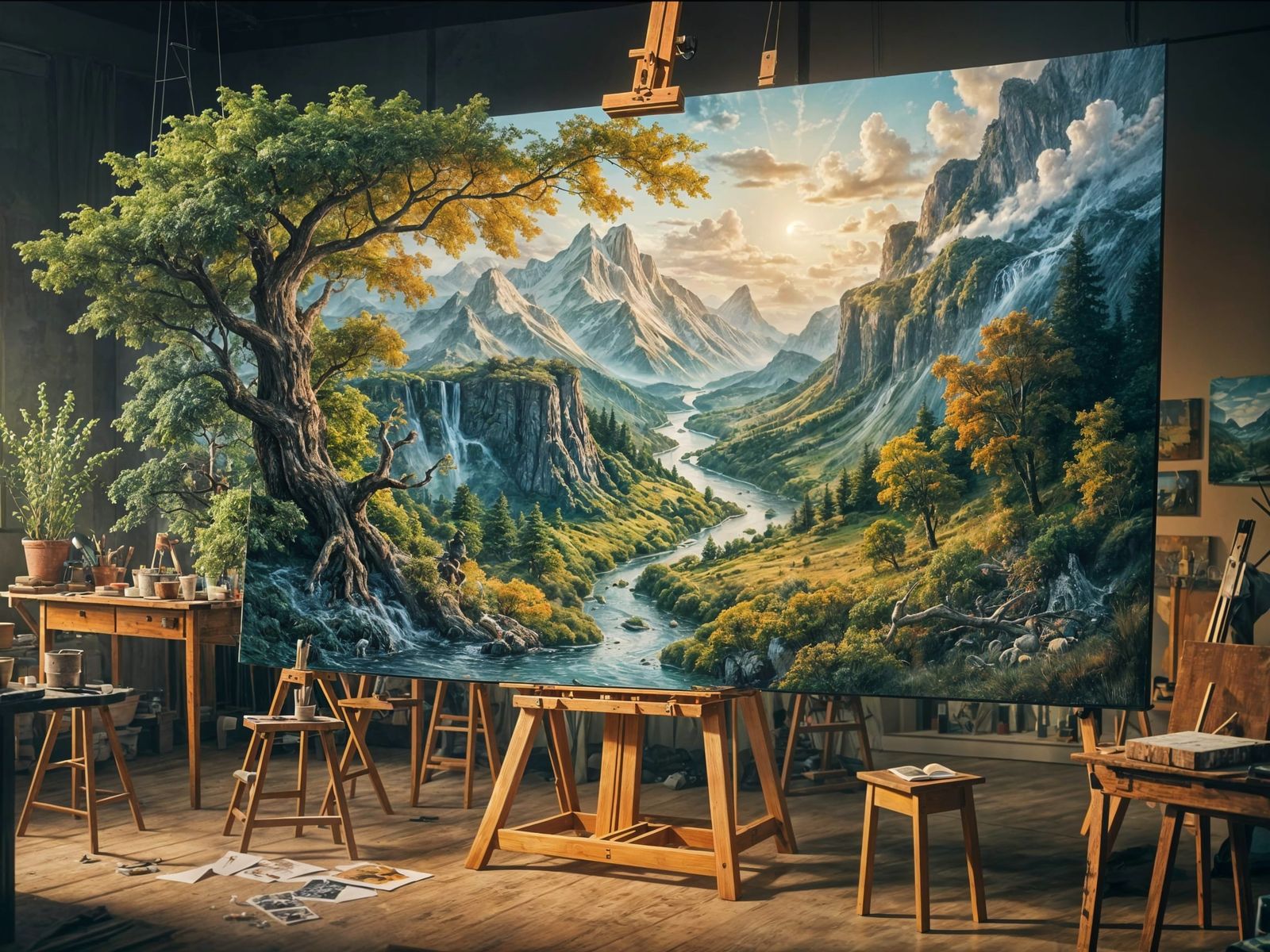 Masterpiece Easel Transforms into Magical Landscape