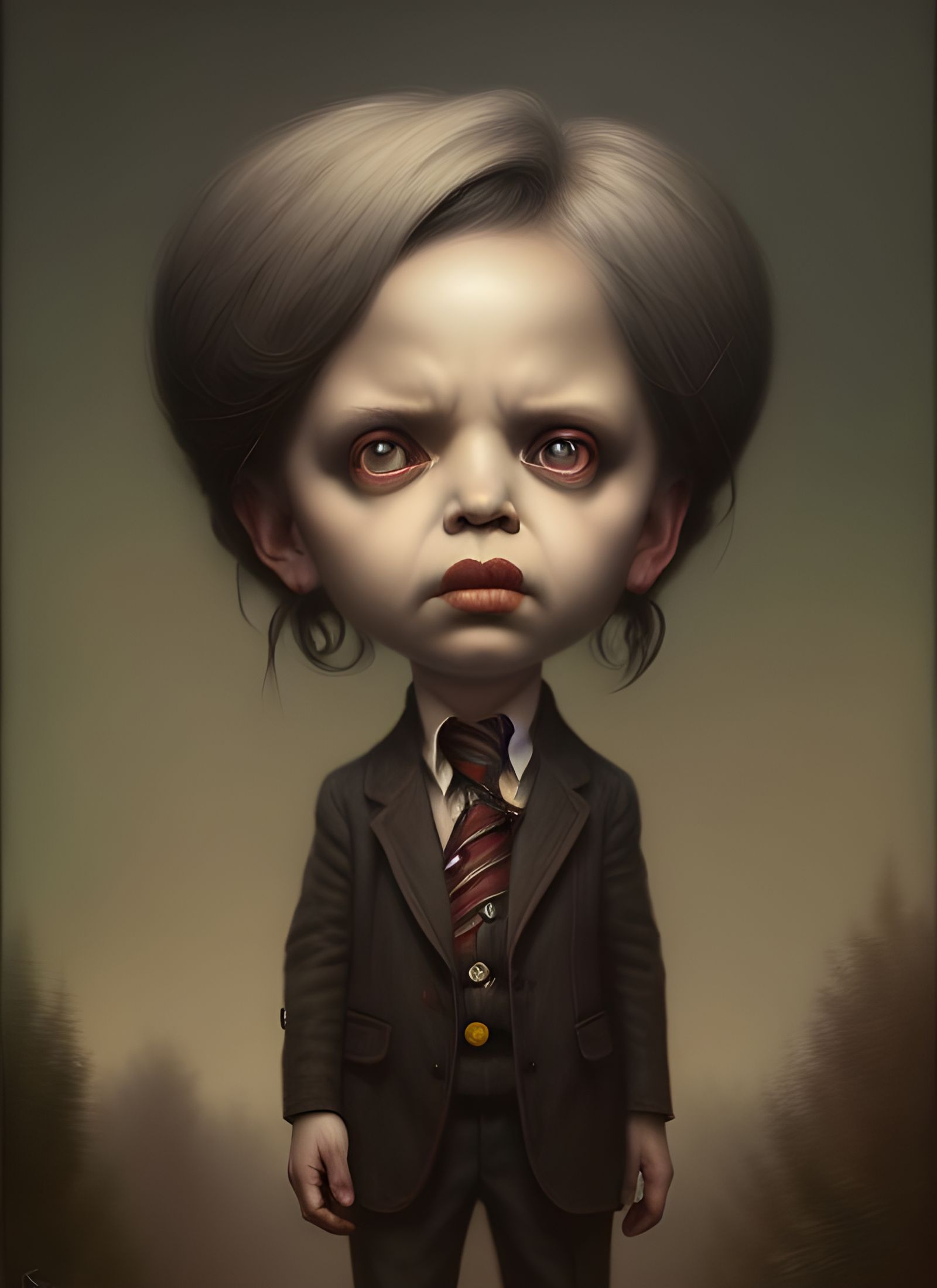 Menacing Portrait in Hyperrealistic Digital Art Style