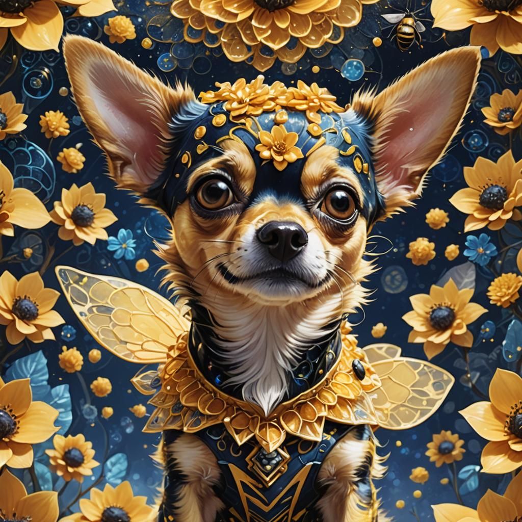 Whimsical Chihuahua Portrait in High-Fantasy Style