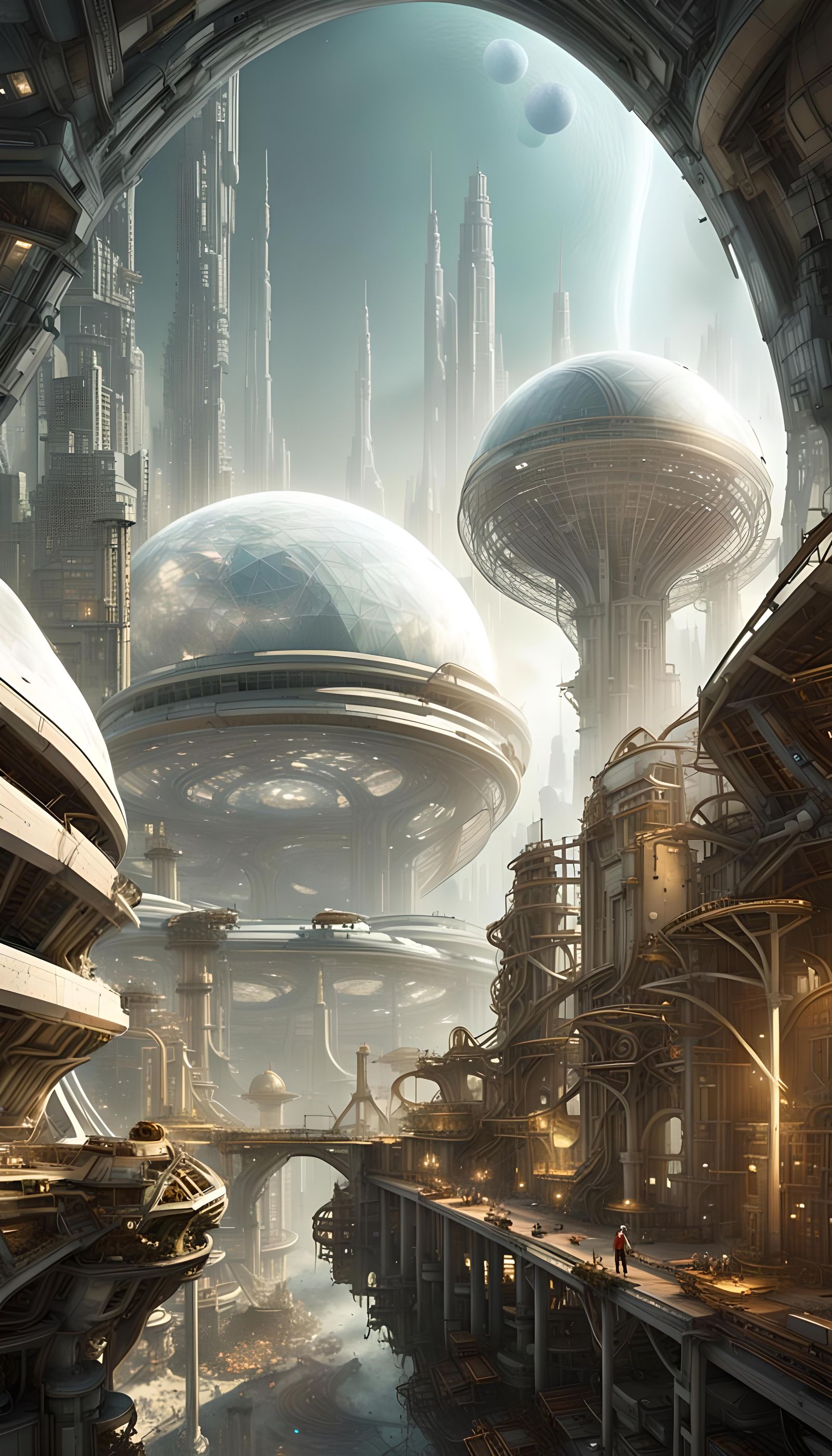 Domed Metropolis: Humanity's Future on Distant Planets