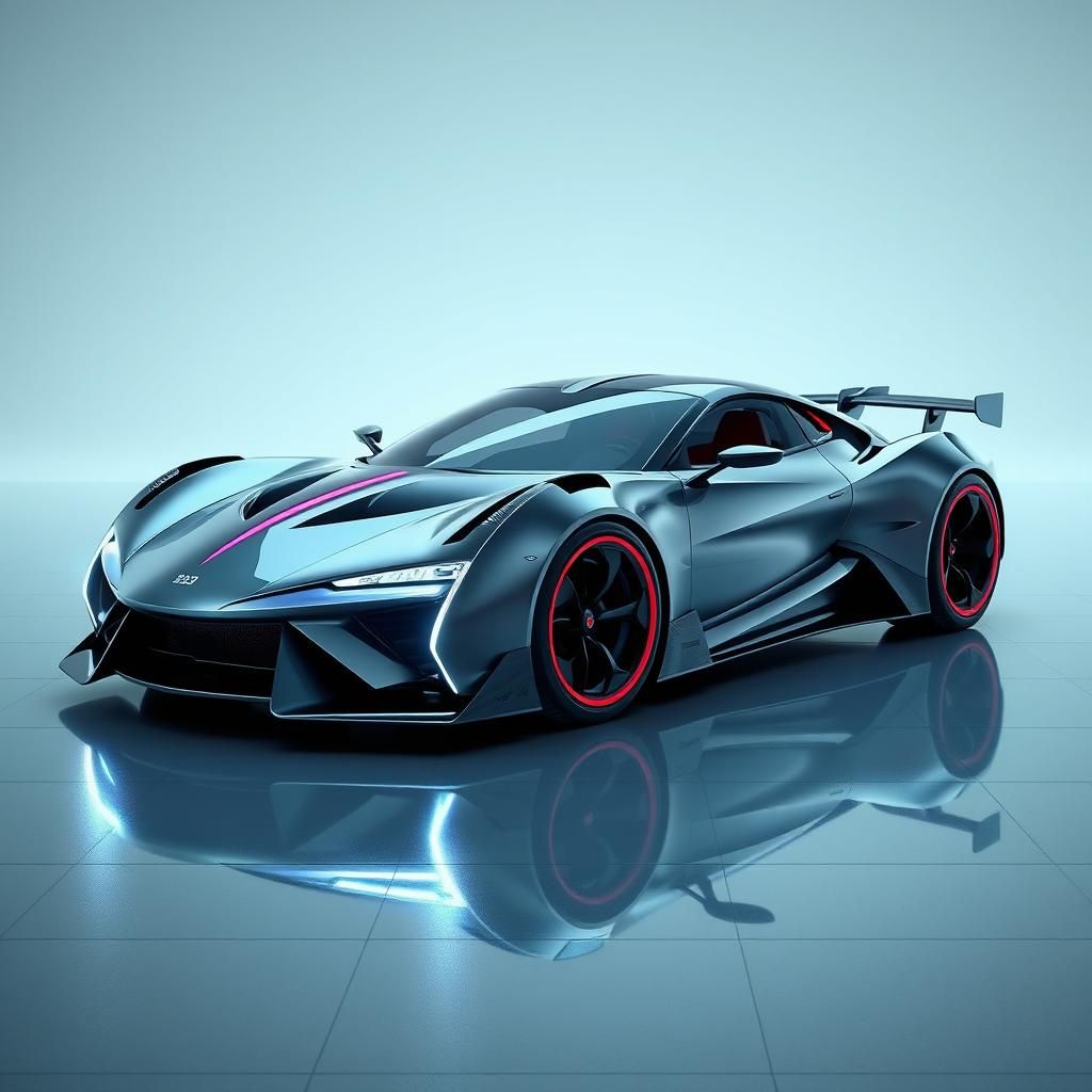 Retro Futuristic Sports Car in Sorayama Style