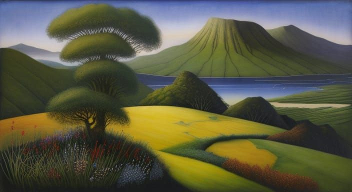 Dreamlike Landscape Inspired by Mystical Art