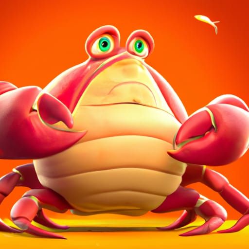 Buff Crab Character in Pixar Style