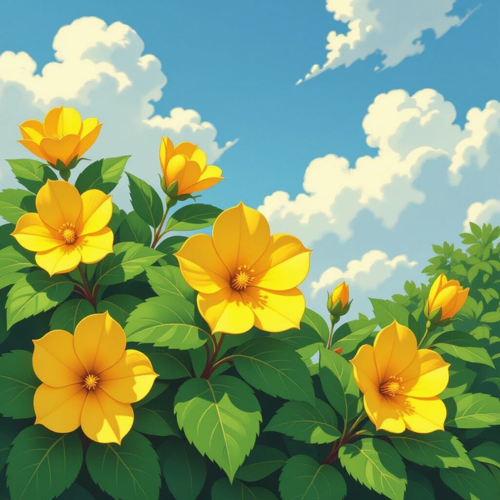 Jessamine Garden in Vibrant Watercolor Style