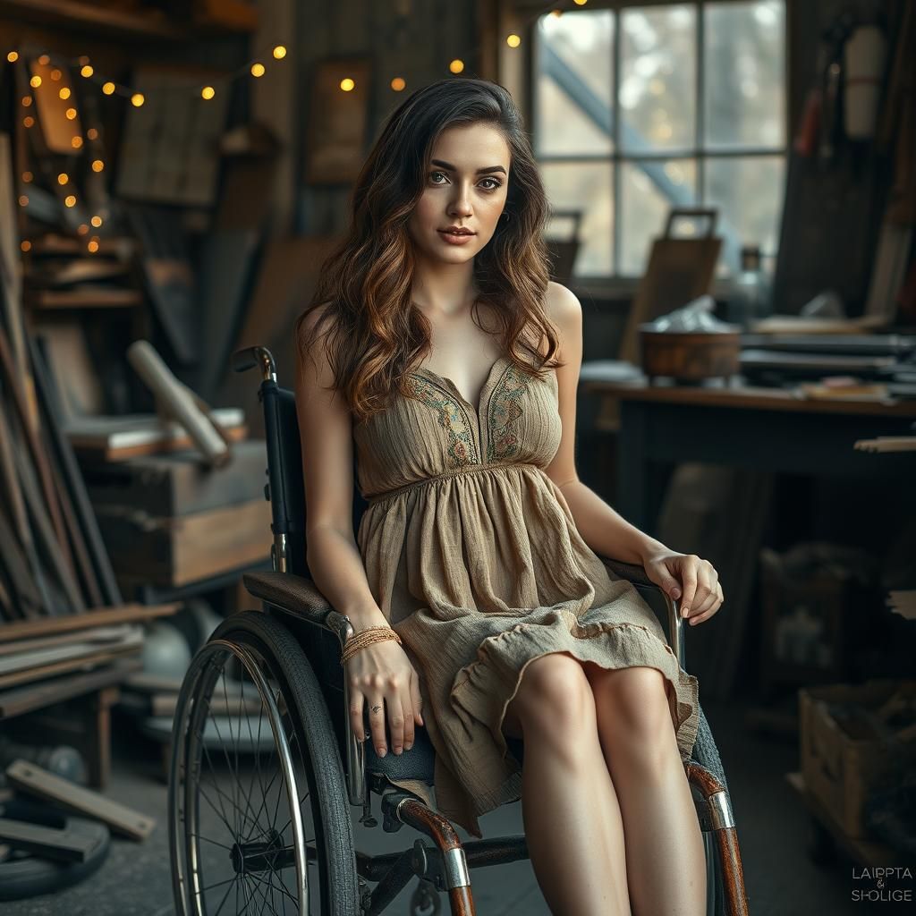 Bohemian Woman in Wheelchair: Fine Art Photography