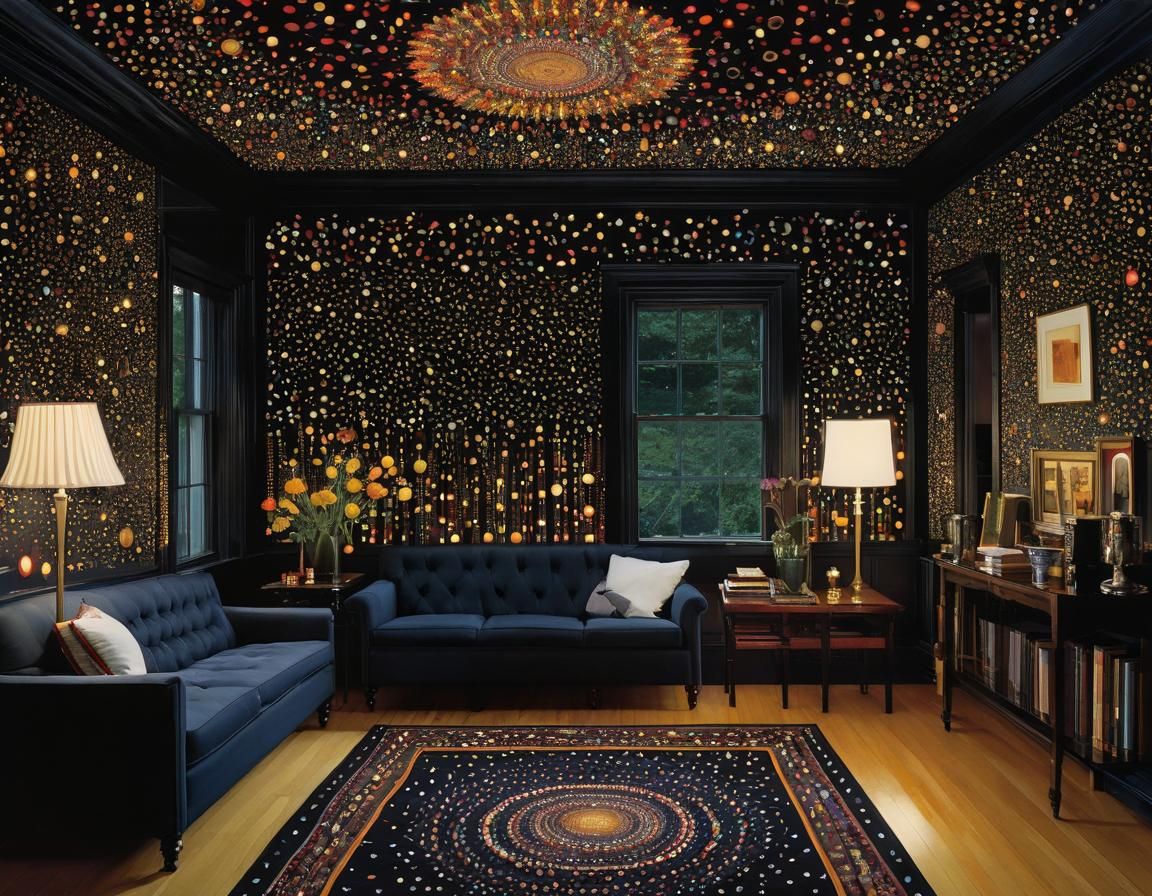 Colorful Home Interior in Mixed-Media Collage Style