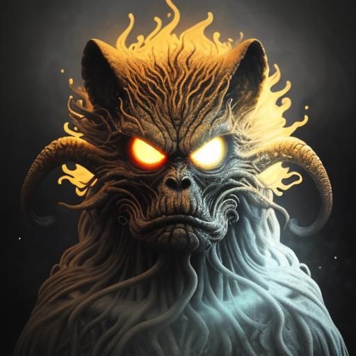 Garfield as Ancient Cosmic Horror in Giger Style