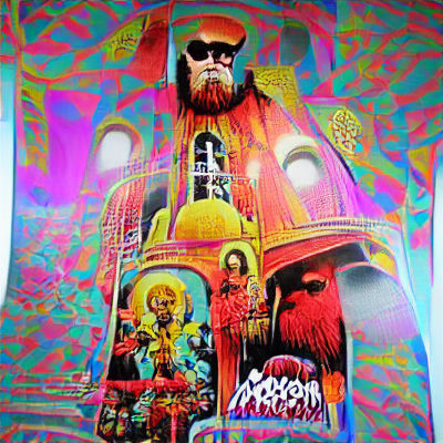 Psychedelic Pop Art Russian Orthodox Church in 4K