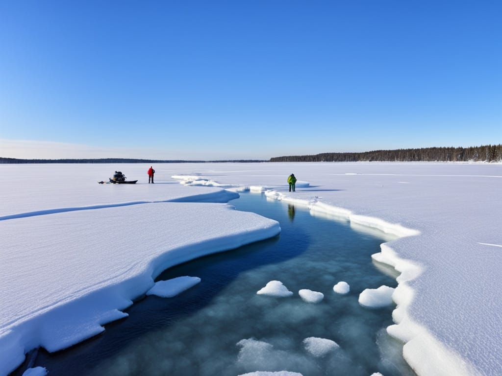 Winter Wonderland: A Breathtaking Ice Fishing Scene