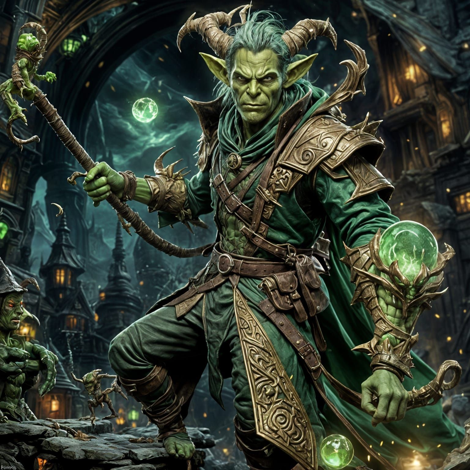 Green Horned Wizard Goblin