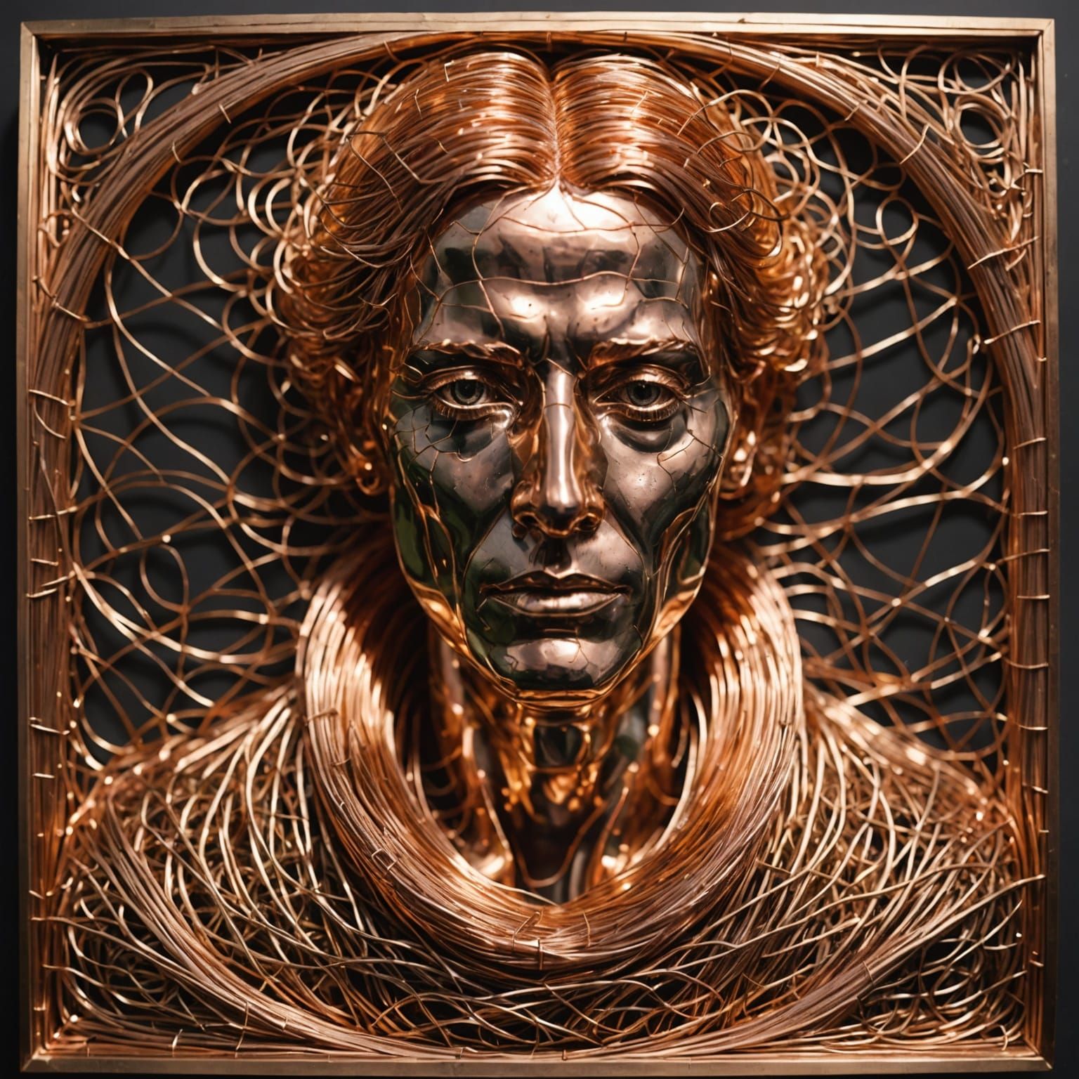 Copper Wire Portrait Sculpture