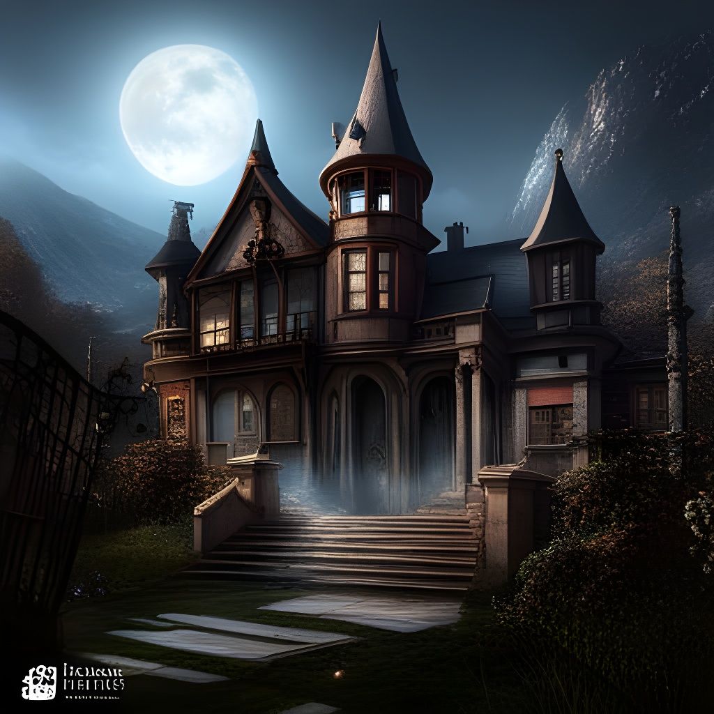 Ghost Princess in Haunted House, Detailed Matte Painting