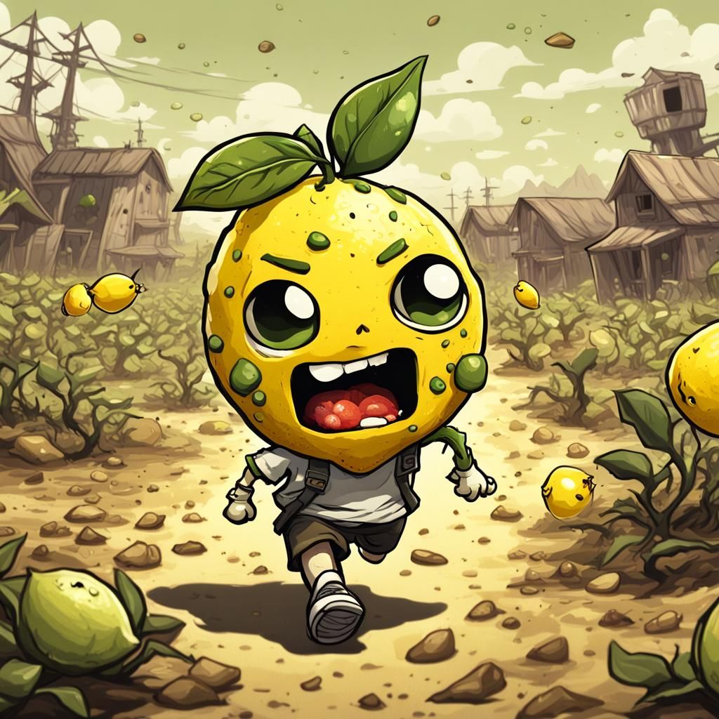 Zombie Chibi Lemon Runs in Post-Apocalyptic Farm