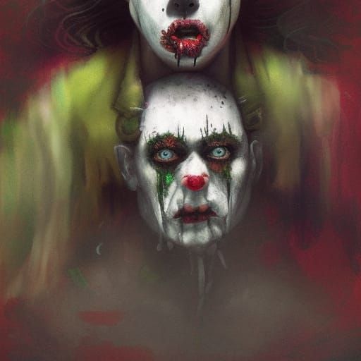 Hyperdetailed Zombie Clown in Dark Fantasy Style