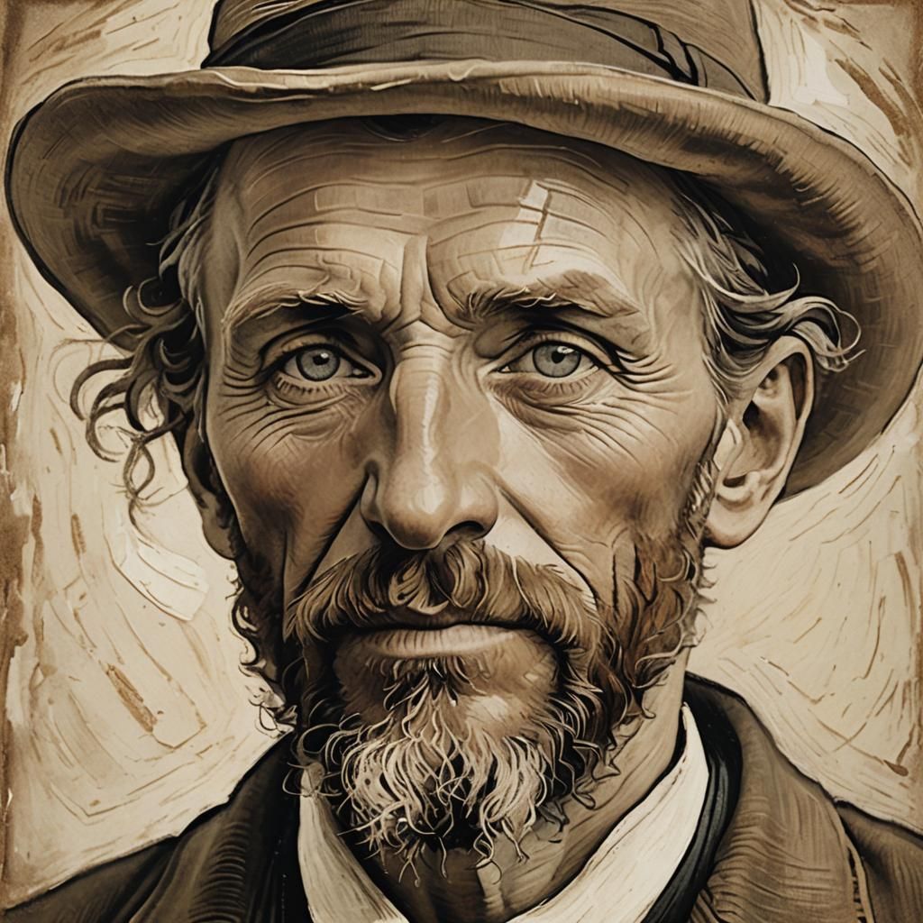Portrait of a Wise Man in Sepia Tone