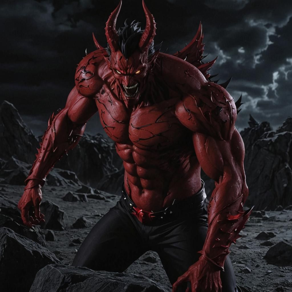 Dark Alternate Reality with Powerful Figure