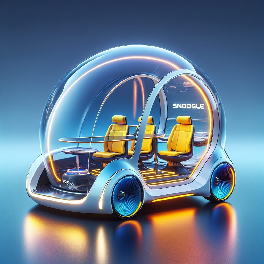 Futuristic Vehicle with Transparent Dome in 3D Render