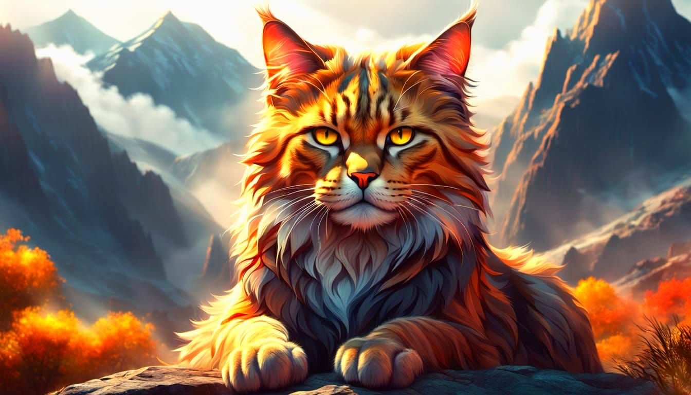 AI Generated Image of a Giant Cat