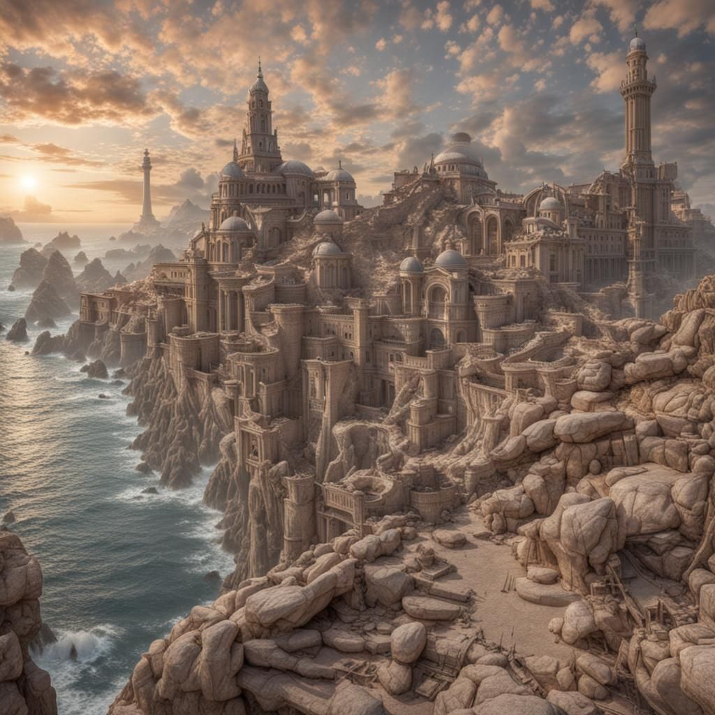 Prehistoric Lunar Eclipse: Volumetric Lighting Photography